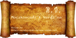 Moczkovcsák Veréna névjegykártya